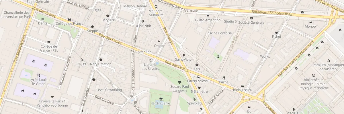 Plan du 8 Rue des Écoles à Paris 5e Arrondissement