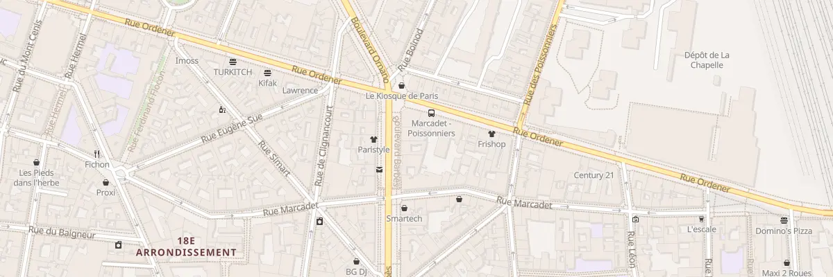 Plan du 94 Bd Barbès à Paris 18e Arrondissement