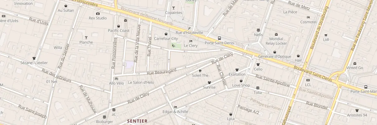 Plan du 21 Rue Beauregard à Paris 2e Arrondissement