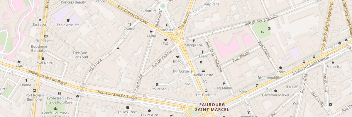Plan du 4 Av des Gobelins à Paris 5e Arrondissement