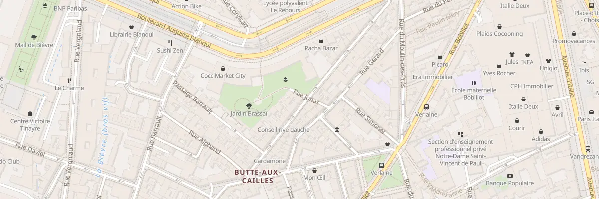 Plan du 30 Rue des Cinq Diamants à Paris 13e Arrondissement