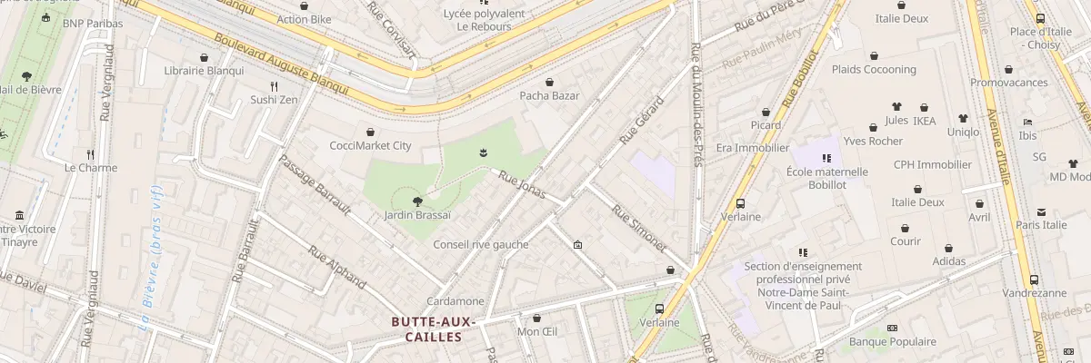 Plan du 21 Rue des Cinq Diamants à Paris 13e Arrondissement