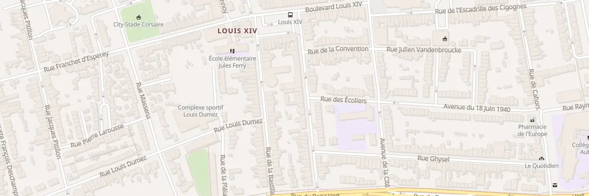 Plan du 18 Rue Jules Cardock à Dunkerque