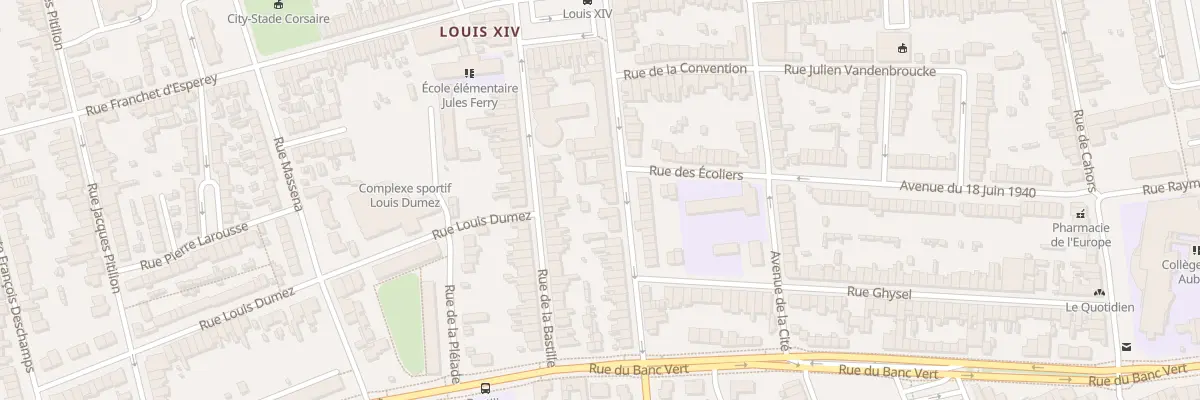 Plan du 22 Rue Jules Cardock à Dunkerque