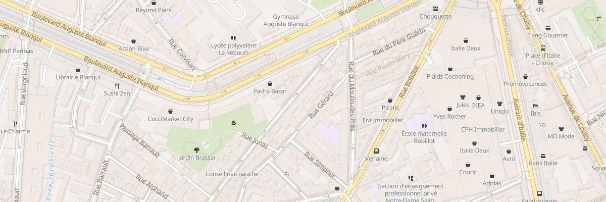 Plan du 13 Rue des Cinq Diamants à Paris 13e Arrondissement