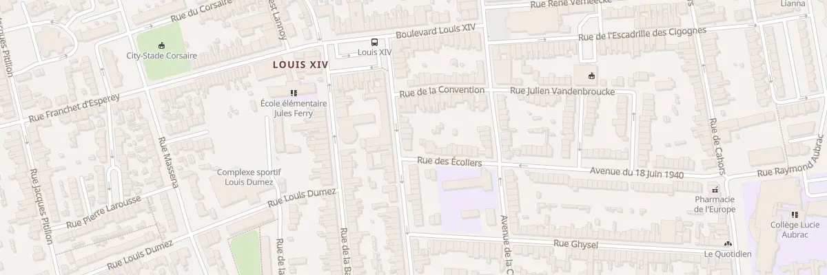Plan du 11 Rue Jules Cardock à Dunkerque