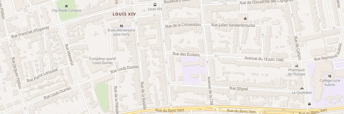 Plan du 13 Rue Jules Cardock à Dunkerque