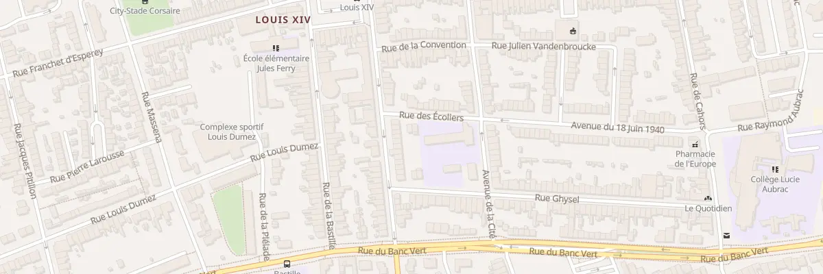 Plan du 5 Rue des Écoliers à Dunkerque