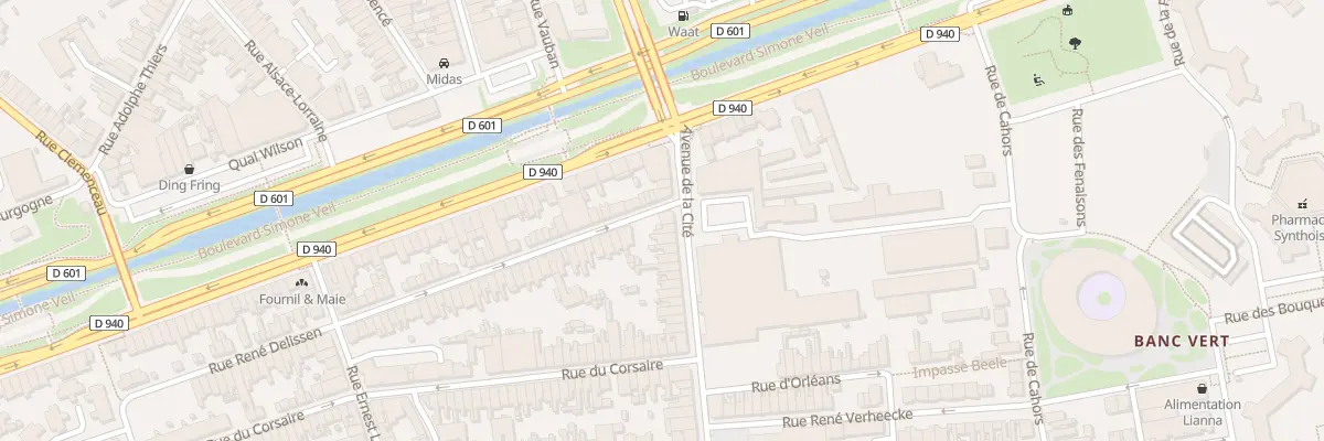 Plan du 1 Rue René Delissen à Dunkerque