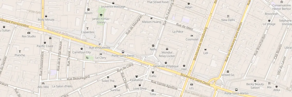 Plan du 9 Rue du Faubourg Saint-Denis à Paris 10e Arrondissement