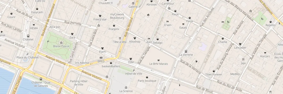 Plan du 7 Rue du Temple à Paris 4e Arrondissement