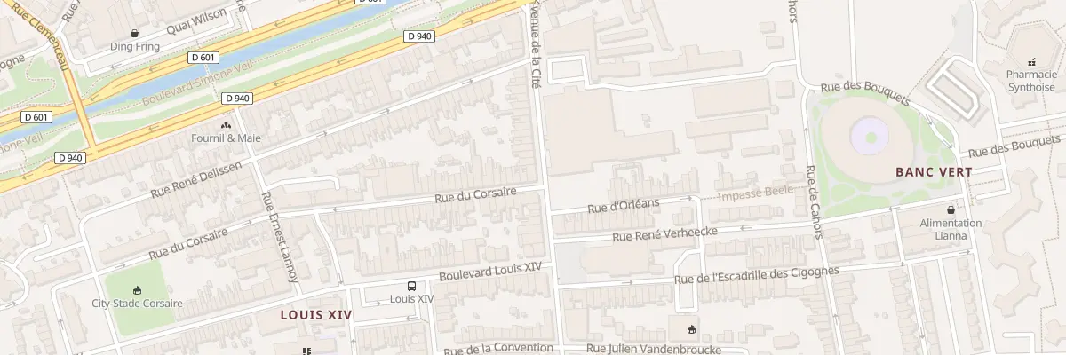 Plan du 2 Rue du Corsaire à Dunkerque