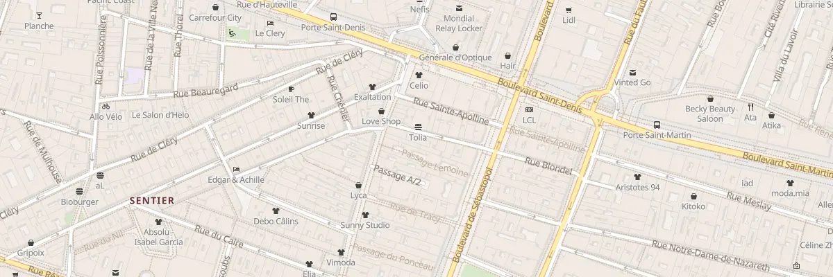 Plan du 21 Rue Blondel à Paris 2e Arrondissement