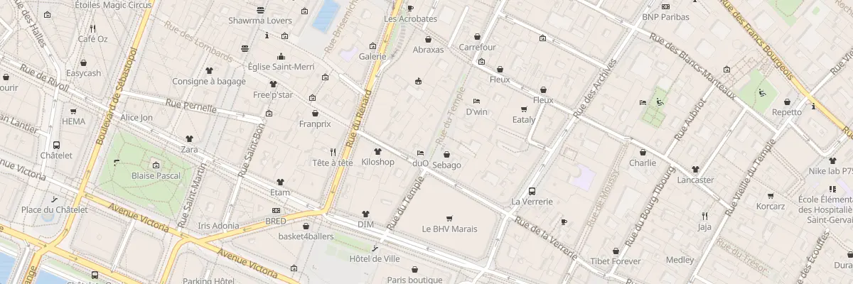 Plan du 13 Rue du Temple à Paris 4e Arrondissement