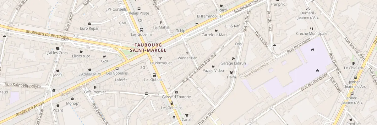Plan du 8 Rue Michel Peter à Paris 13e Arrondissement