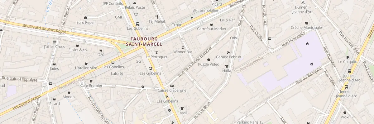 Plan du 24 Rue de la Reine Blanche à Paris 13e Arrondissement