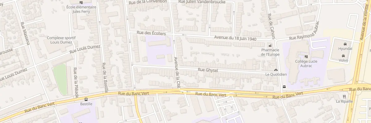 Plan du 62 Rue Ghysel à Dunkerque