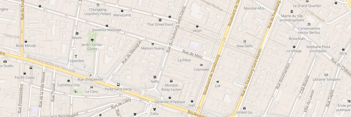 Plan du 20 Rue du Faubourg Saint-Denis à Paris 10e Arrondissement