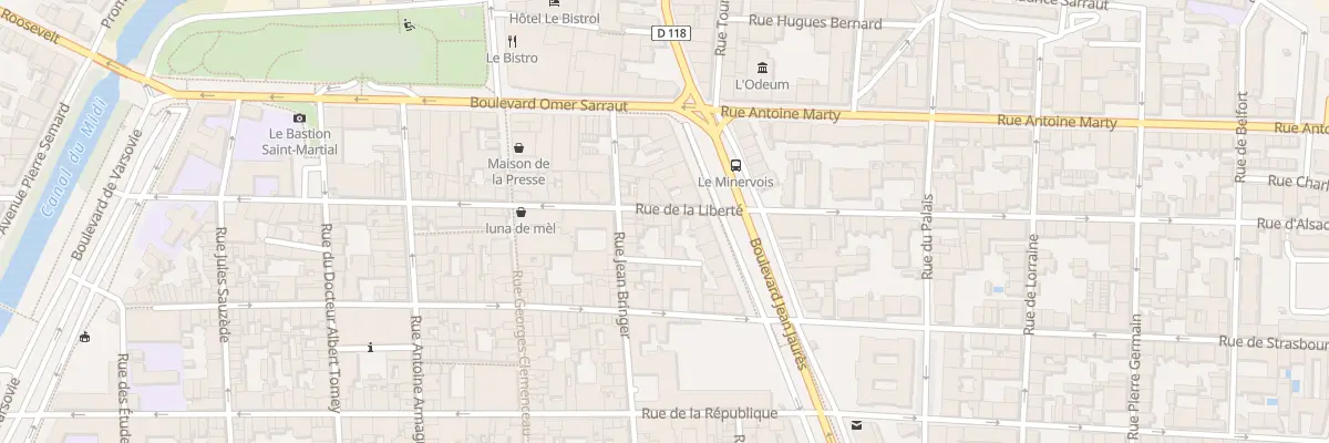 Plan du 7 Rue de la Liberte à Carcassonne