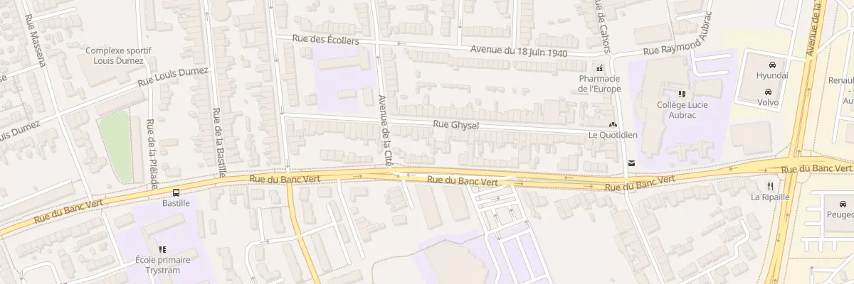 Plan du 55 Rue Ghysel à Dunkerque