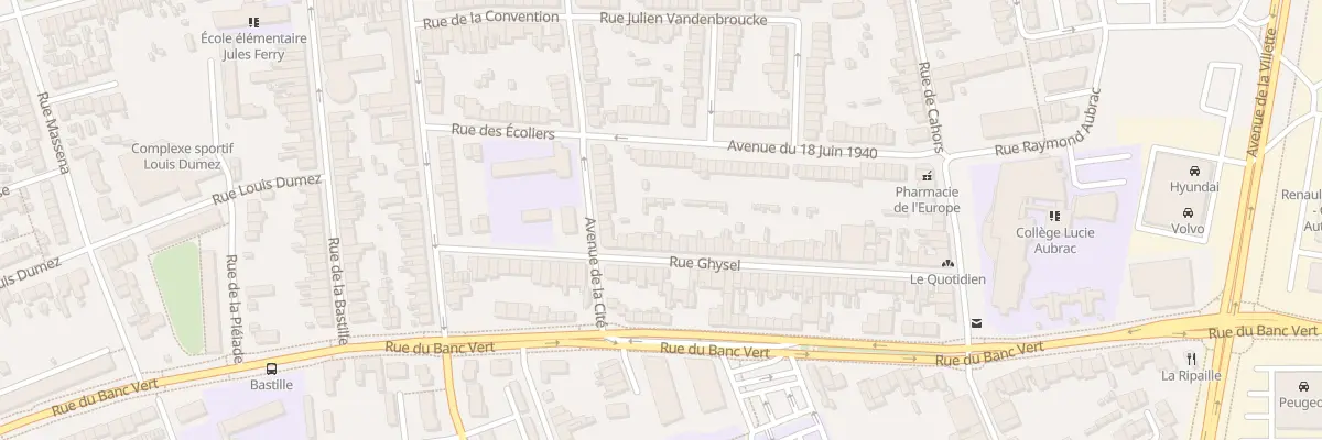 Plan du 54 Rue Ghysel à Dunkerque