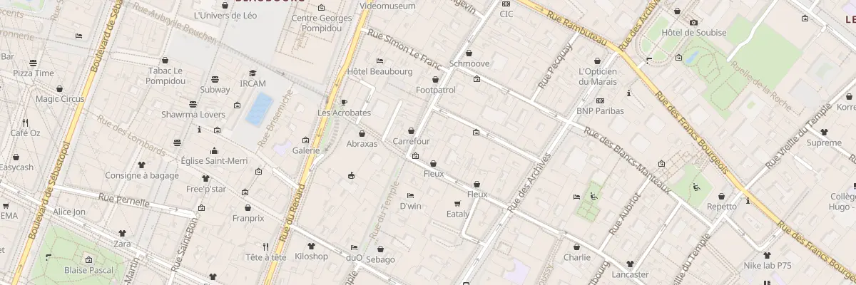 Plan du 28 Rue du Temple à Paris 4e Arrondissement