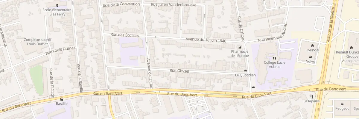 Plan du 44 Rue Ghysel à Dunkerque