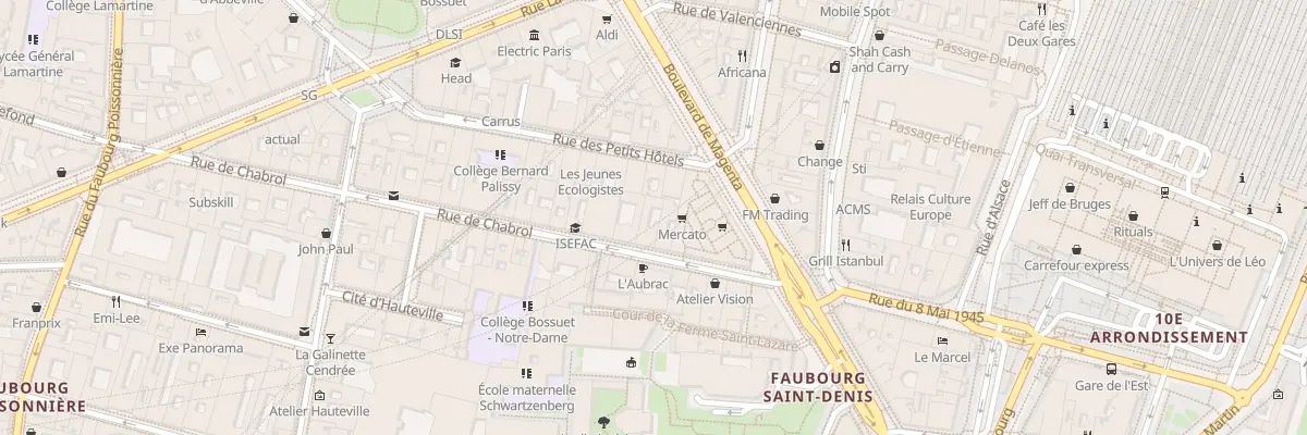 Plan du 14 Rue de Chabrol à Paris 10e Arrondissement