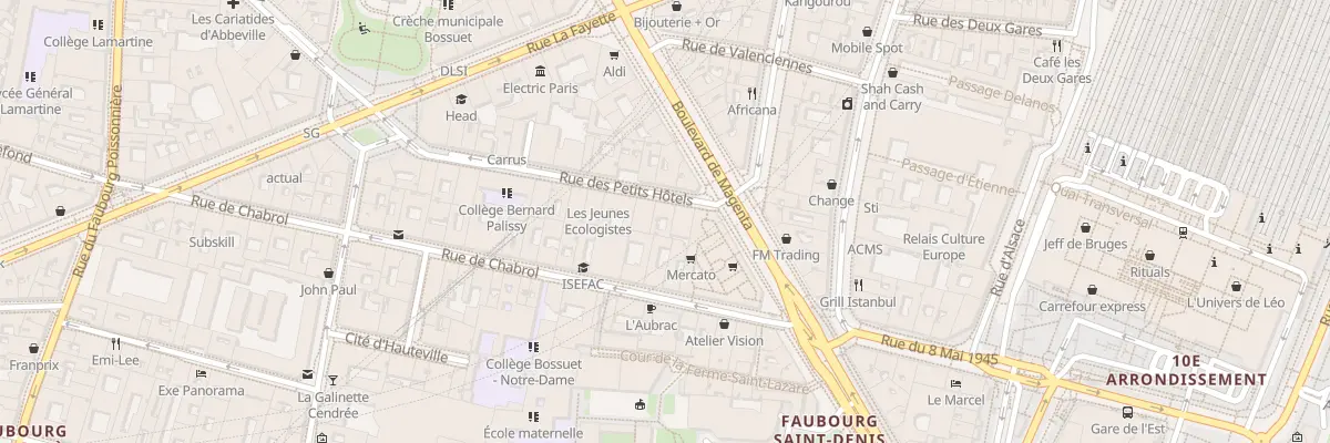 Plan du 5 Rue des Petits Hôtels à Paris 10e Arrondissement