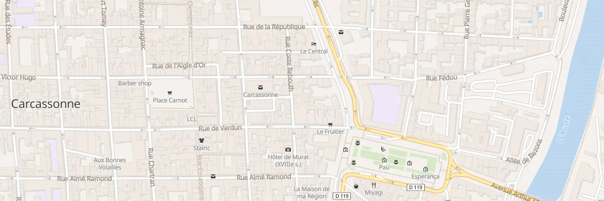 Plan du 36 Rue Coste Reboulh à Carcassonne