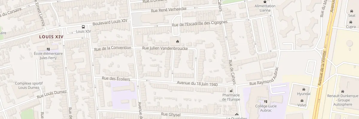 Plan du 10 Rue Charles Gounod à Dunkerque