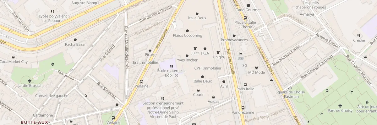 Plan du 36 Av d’Italie à Paris 13e Arrondissement