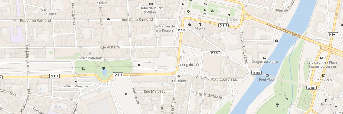 Plan du 1 Rue Voltaire à Carcassonne