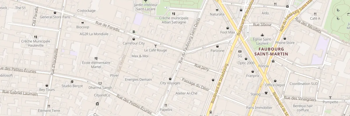 Plan du 93 Rue du Faubourg Saint-Denis à Paris 10e Arrondissement