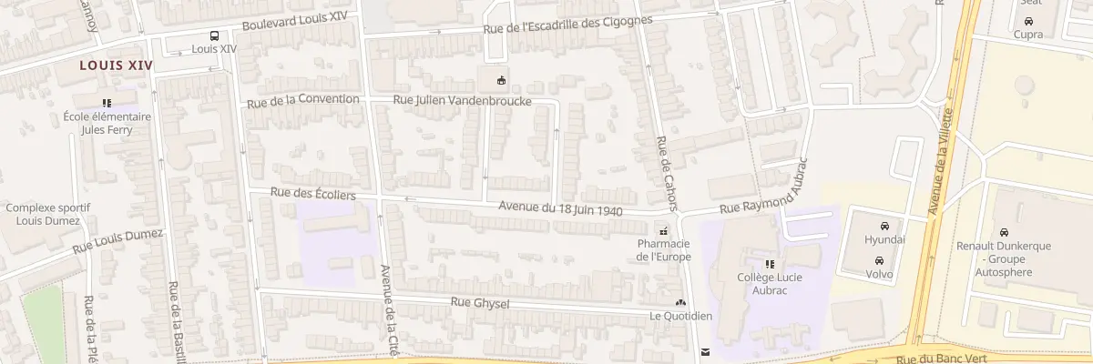 Plan du 1 Rue Frédéric Chopin à Dunkerque