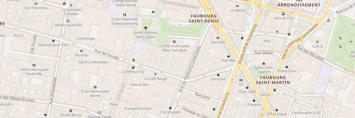 Plan du 101 Rue du Faubourg Saint-Denis à Paris 10e Arrondissement