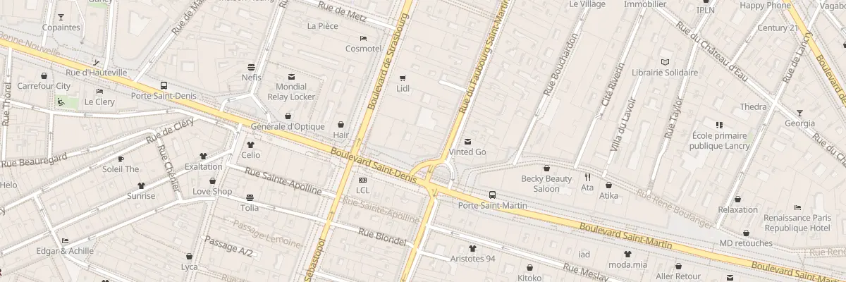 Plan du 3 Rue du Faubourg Saint-Martin à Paris 10e Arrondissement