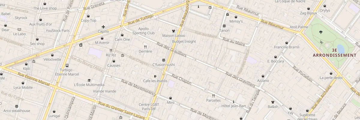 Plan du 43 Rue des Gravilliers à Paris 3e Arrondissement