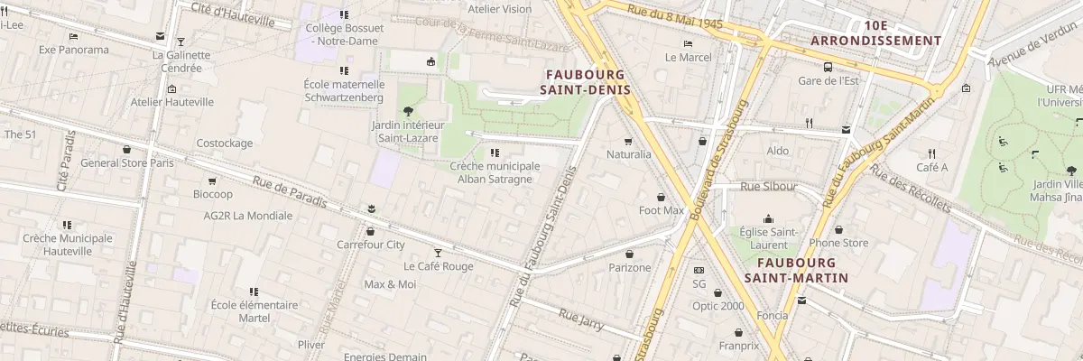 Plan du 105 Rue du Faubourg Saint-Denis à Paris 10e Arrondissement