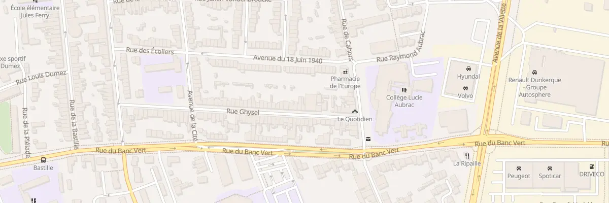 Plan du 14 Rue Ghysel à Dunkerque