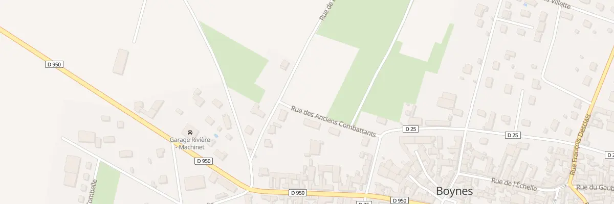 Plan de la Rue des Anciens Combattants à Boynes