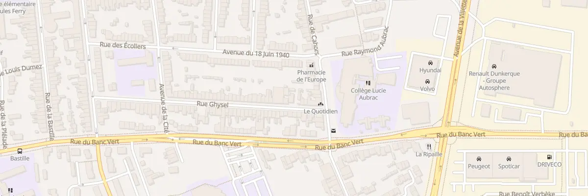 Plan du 10 Rue Ghysel à Dunkerque