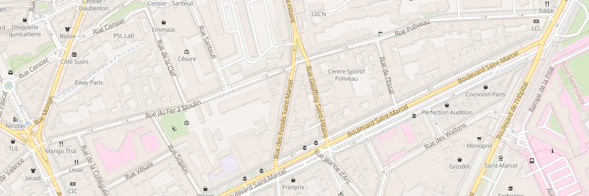 Plan du 7 Rue des Fossés Saint-Marcel à Paris 5e Arrondissement