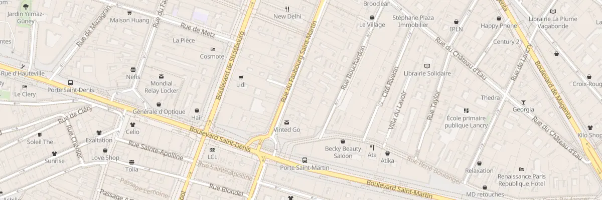 Plan du 20 Rue du Faubourg Saint-Martin à Paris 10e Arrondissement