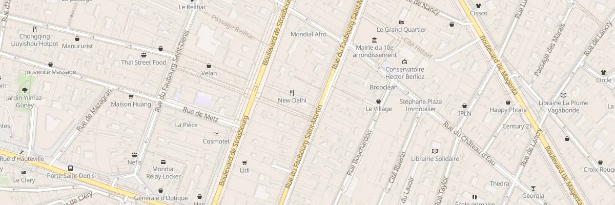 Plan du 43 Rue du Faubourg Saint-Martin à Paris 10e Arrondissement