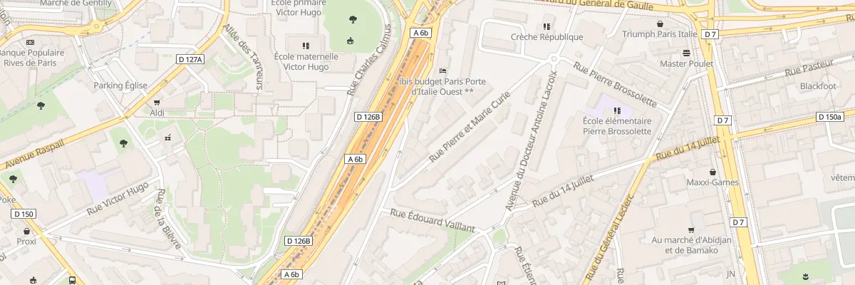 Plan du 7 Rue Curie au Kremlin-Bicêtre