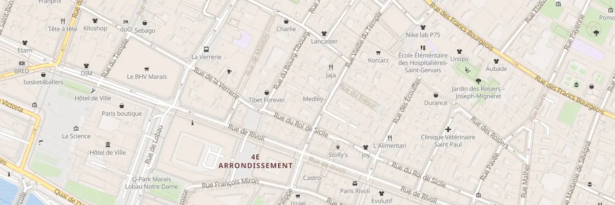 Plan du 17 Rue Vieille du Temple à Paris 4e Arrondissement