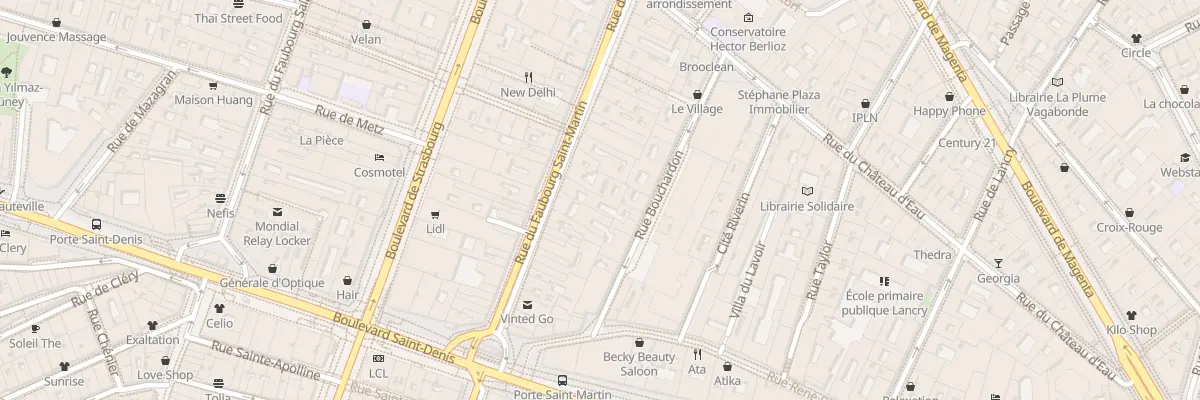 Plan du 36 Rue du Faubourg Saint-Martin à Paris 10e Arrondissement