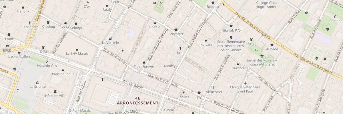 Plan du 23 Rue Vieille du Temple à Paris 4e Arrondissement
