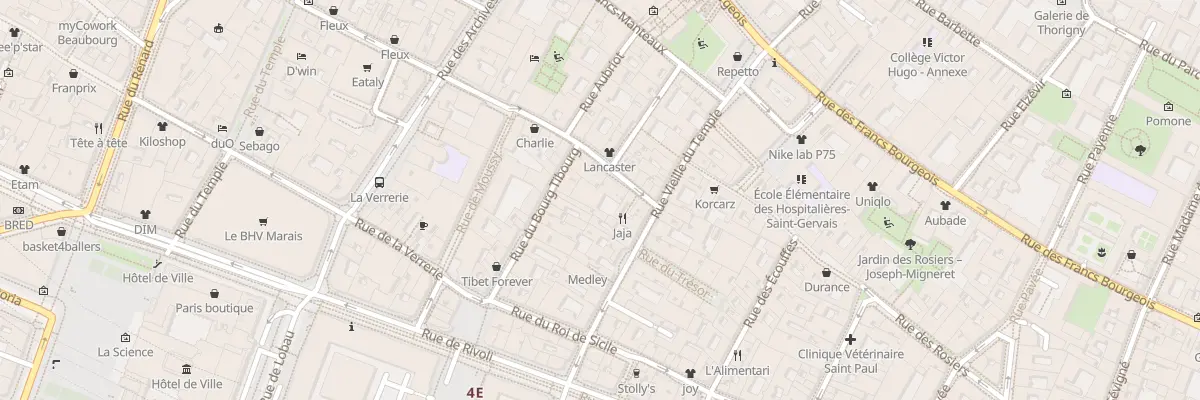 Plan du 5 Rue Sainte Croix Bretonnerie à Paris 4e Arrondissement